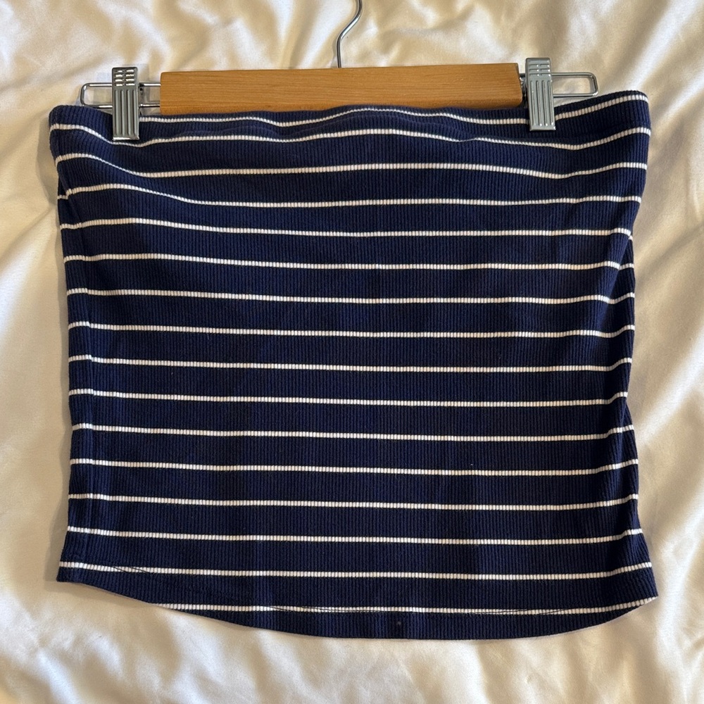 A New Day Navy and White Striped Women's Tube Top